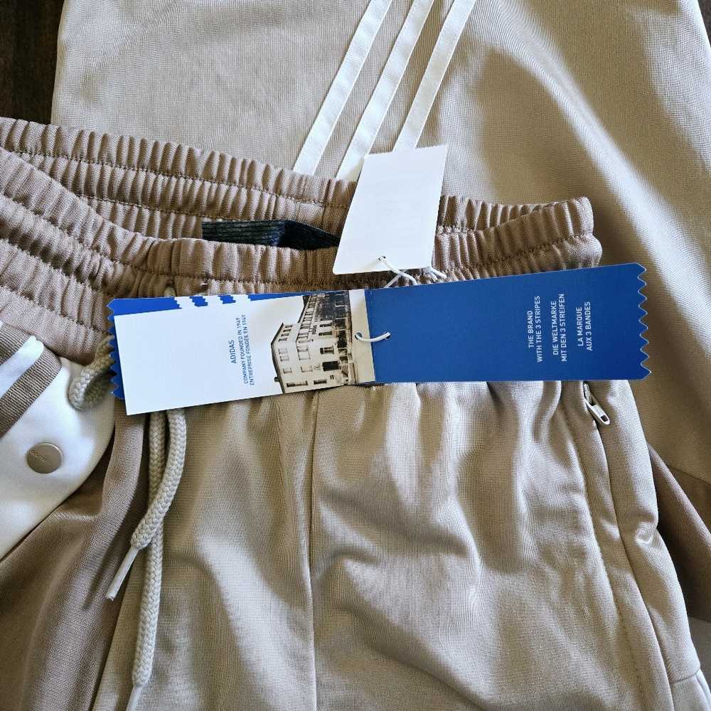 Adidas x Danielle Cathari Loose-Fit Wide Track Pants Linen/Khaki Women's Size S - Picture 10 of 12